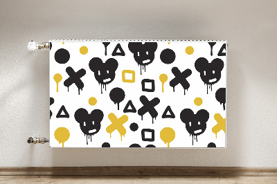 Magnetic radiator mat Graffiti black and yellow