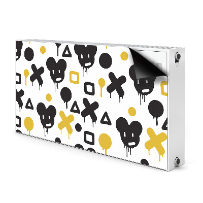 Magnetic radiator mat Graffiti black and yellow