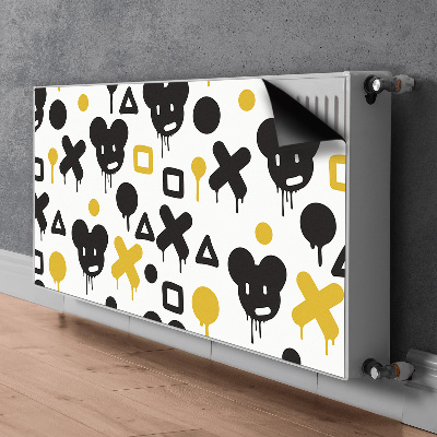 Magnetic radiator mat Graffiti black and yellow