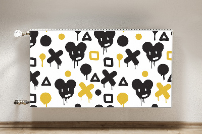 Magnetic radiator mat Graffiti black and yellow