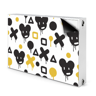 Magnetic radiator mat Graffiti black and yellow