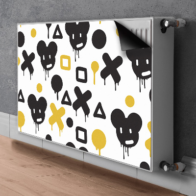 Magnetic radiator mat Graffiti black and yellow