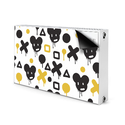 Magnetic radiator mat Graffiti black and yellow