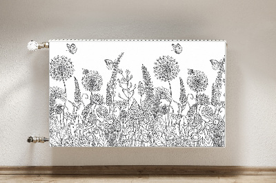 Decorative radiator cover Sketch of flowers