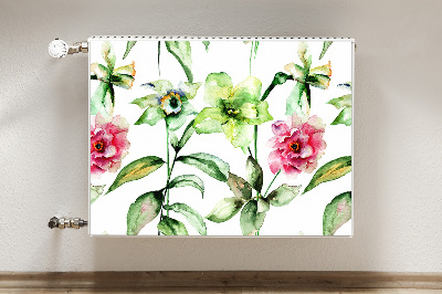 Magnetic radiator mat Spring flowers