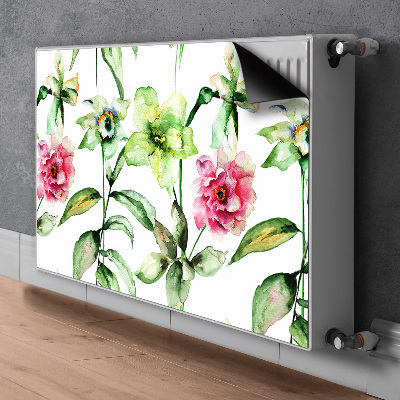 Magnetic radiator mat Spring flowers