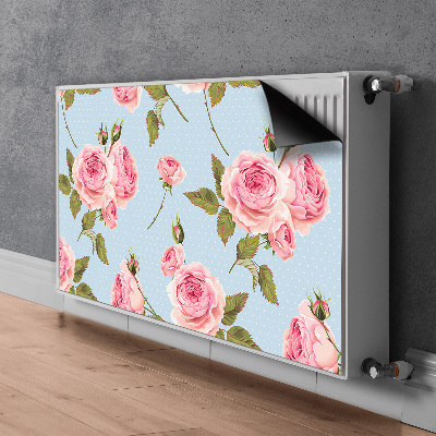 Magnetic radiator mat Roses with leaves