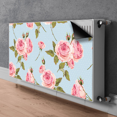 Magnetic radiator mat Roses with leaves