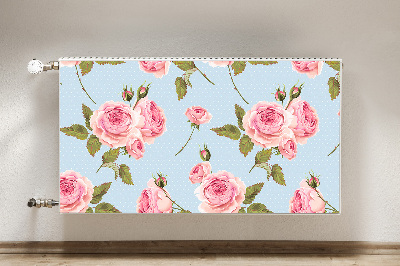 Magnetic radiator mat Roses with leaves