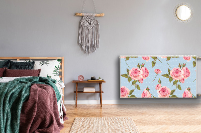 Magnetic radiator mat Roses with leaves