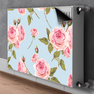 Magnetic radiator mat Roses with leaves