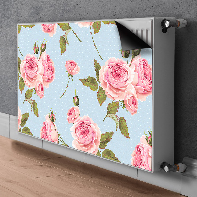 Magnetic radiator mat Roses with leaves