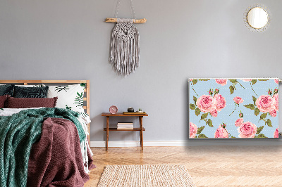 Magnetic radiator mat Roses with leaves