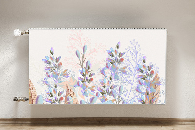 Decorative radiator mat Pastel leaves