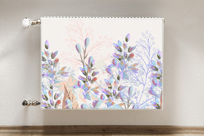 Decorative radiator mat Pastel leaves