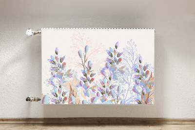 Decorative radiator mat Pastel leaves