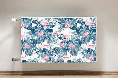 Decorative radiator cover Tropical birds