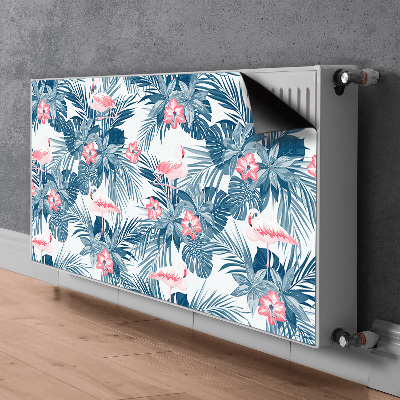 Decorative radiator cover Tropical birds