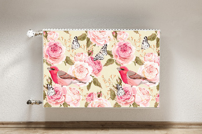 Magnetic radiator mat Birds flowers butterflies