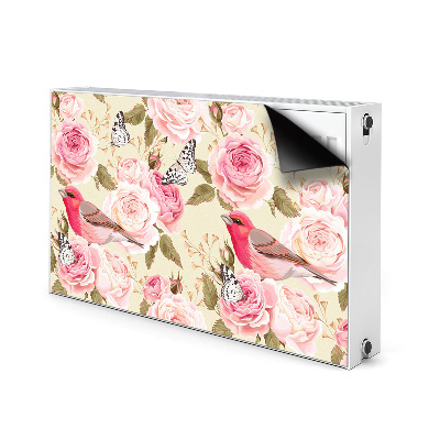 Magnetic radiator mat Birds flowers butterflies