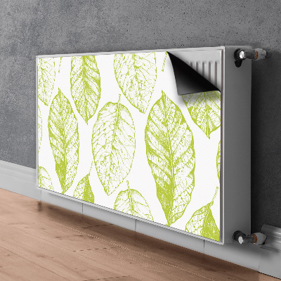 Magnetic radiator mat Green leaves