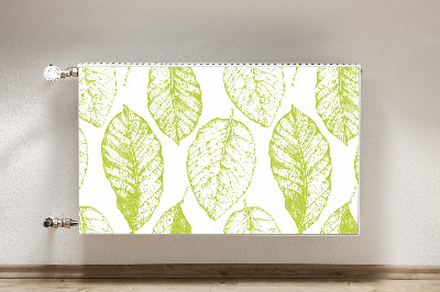 Magnetic radiator mat Green leaves