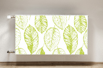 Magnetic radiator mat Green leaves