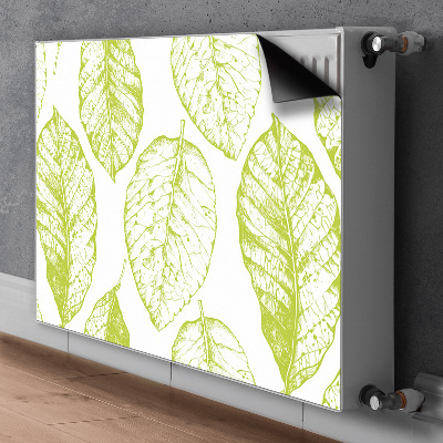 Magnetic radiator mat Green leaves