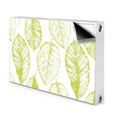 Magnetic radiator mat Green leaves