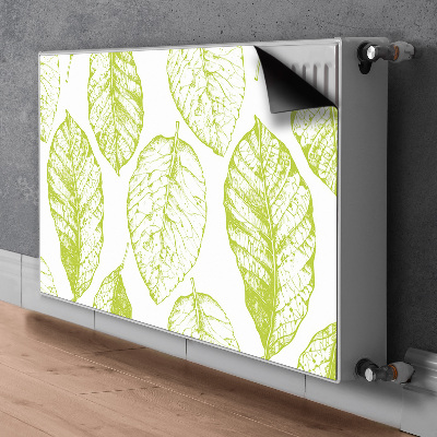 Magnetic radiator mat Green leaves