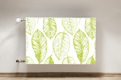 Magnetic radiator mat Green leaves