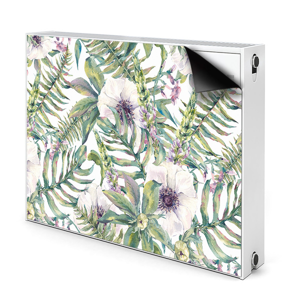 Radiator cover White flowers