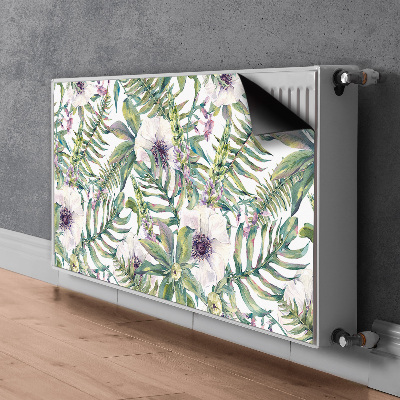 Radiator cover White flowers