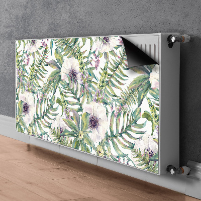 Radiator cover White flowers