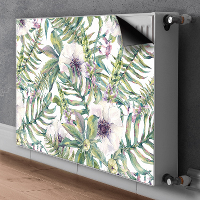 Radiator cover White flowers