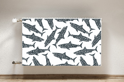 Magnetic radiator mat Shark typography