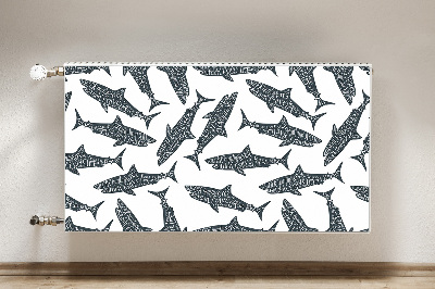 Magnetic radiator mat Shark typography