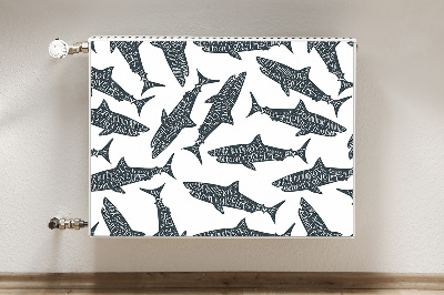 Magnetic radiator mat Shark typography