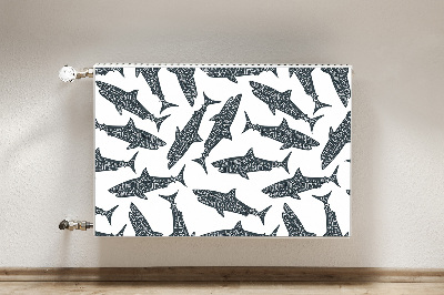 Magnetic radiator mat Shark typography