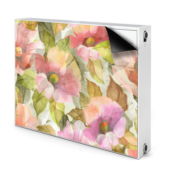 Magnetic radiator cover Painted flowers