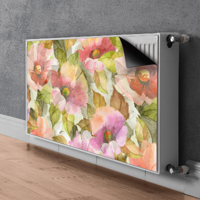 Magnetic radiator cover Painted flowers