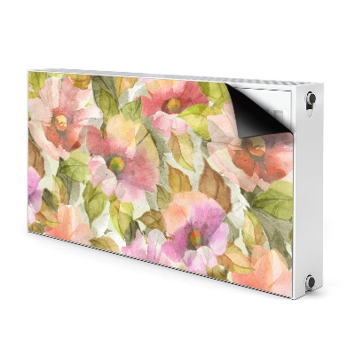 Magnetic radiator cover Painted flowers