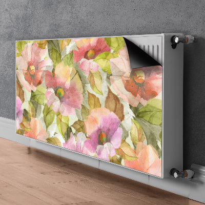 Magnetic radiator cover Painted flowers