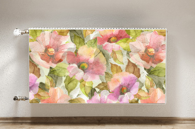 Magnetic radiator cover Painted flowers