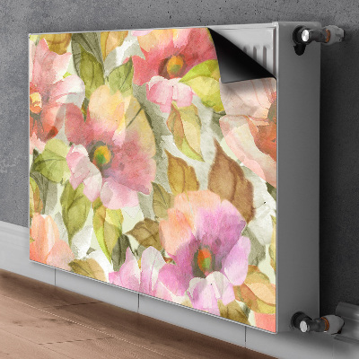 Magnetic radiator cover Painted flowers