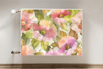 Magnetic radiator cover Painted flowers