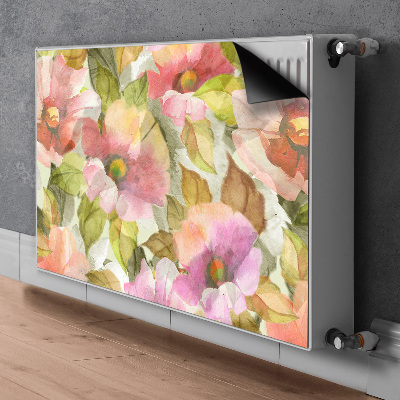 Magnetic radiator cover Painted flowers