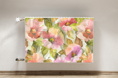 Magnetic radiator cover Painted flowers