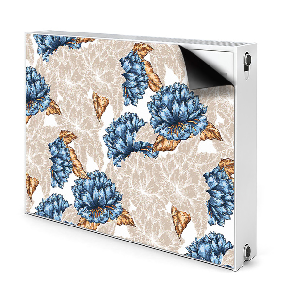 Magnetic radiator cover Blue flowers