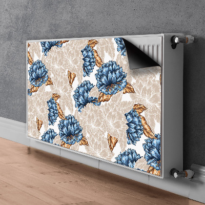 Magnetic radiator cover Blue flowers